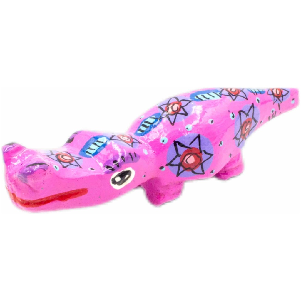 handmade painted wood crocodile 20