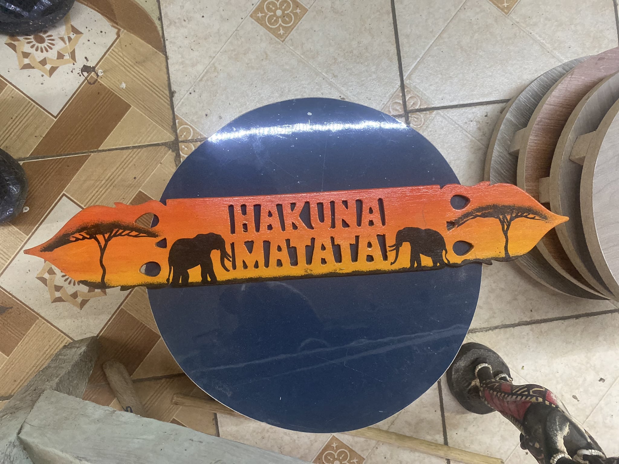 colorful hakuna matata wall sign