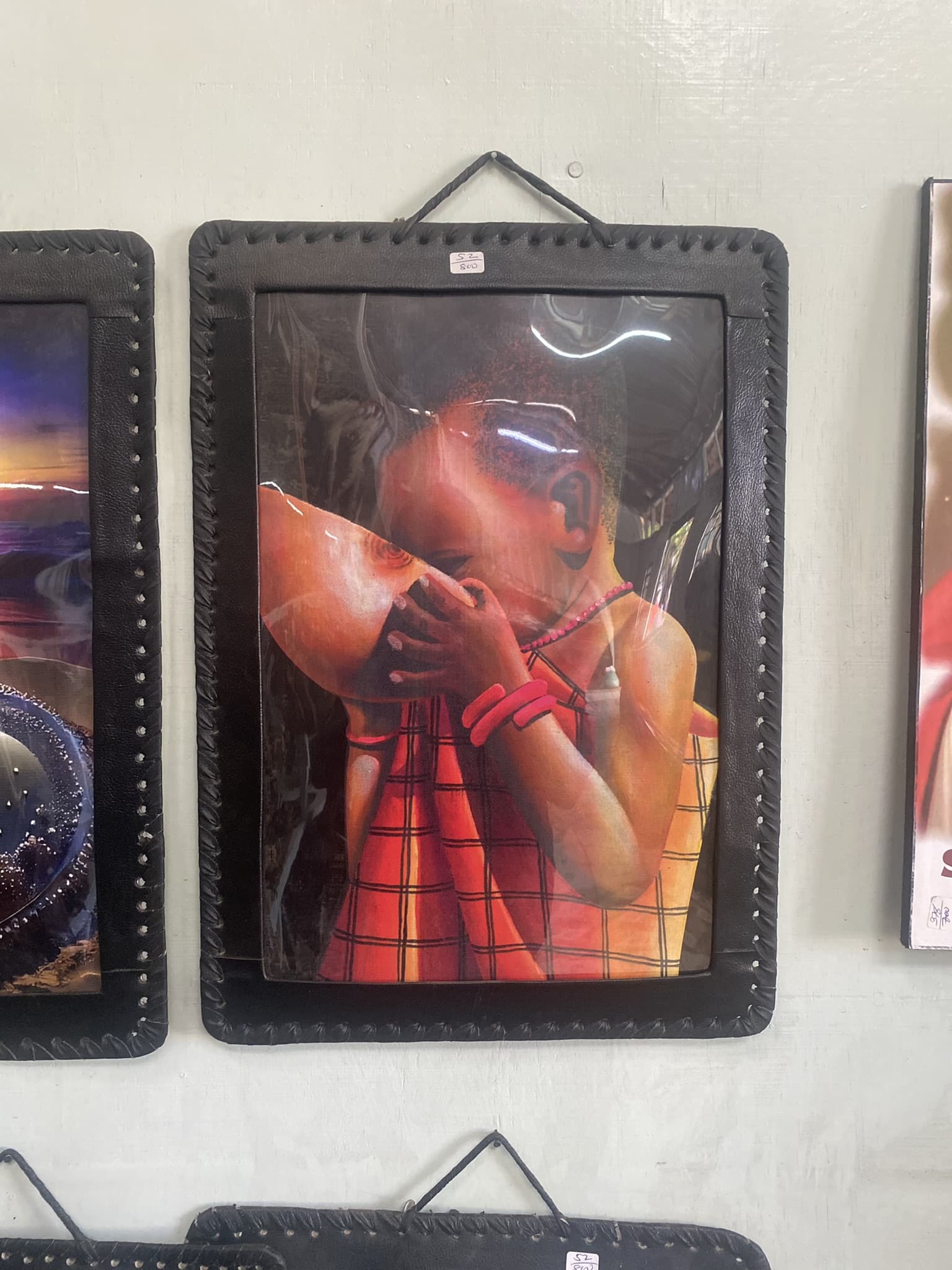 leather framed wall picture 3