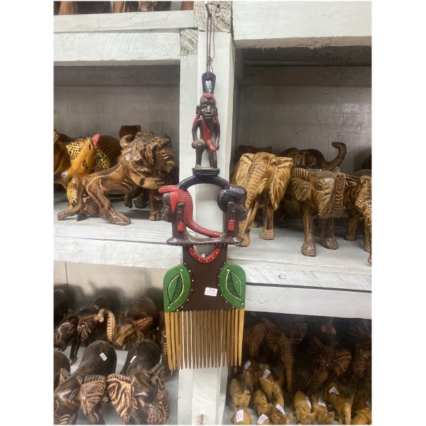 wooden 3 head wall ornament