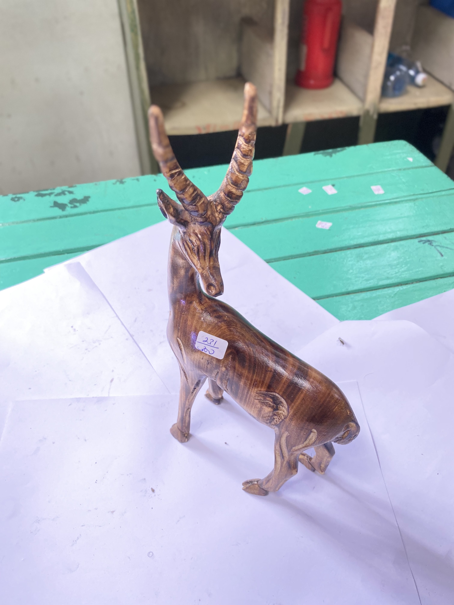 wooden addax dark color