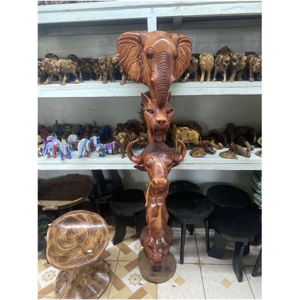 wooden animal totem pole 2