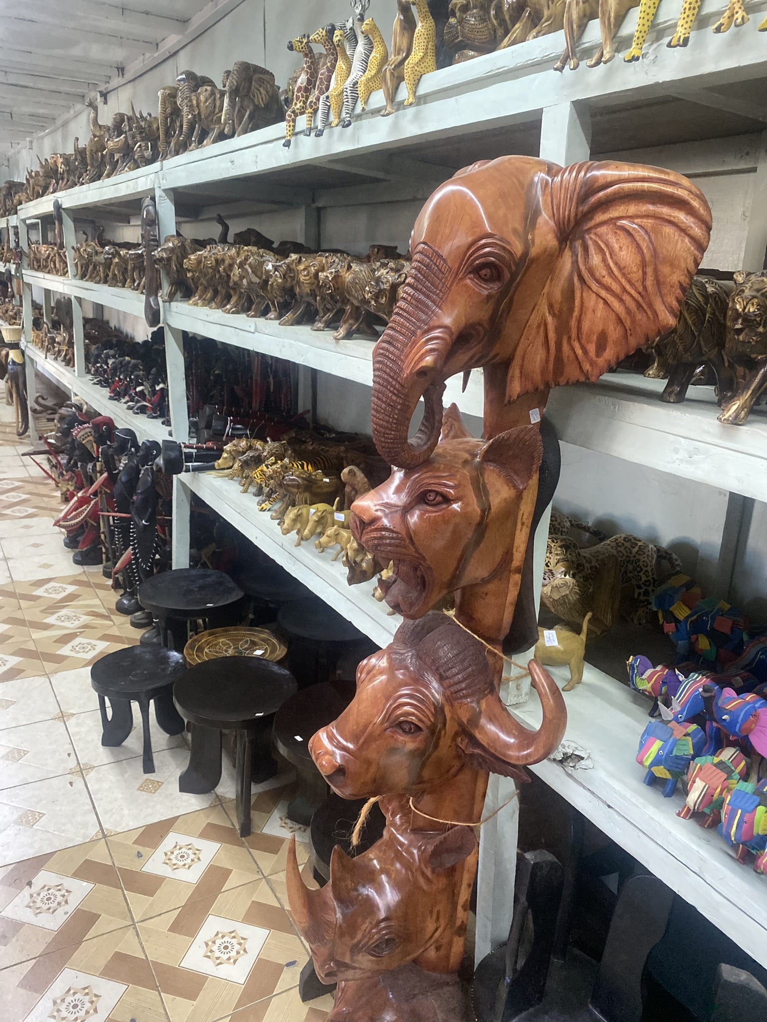 wooden animal totem pole 3