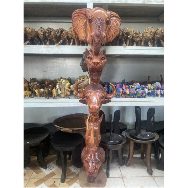 wooden animal totem pole 4