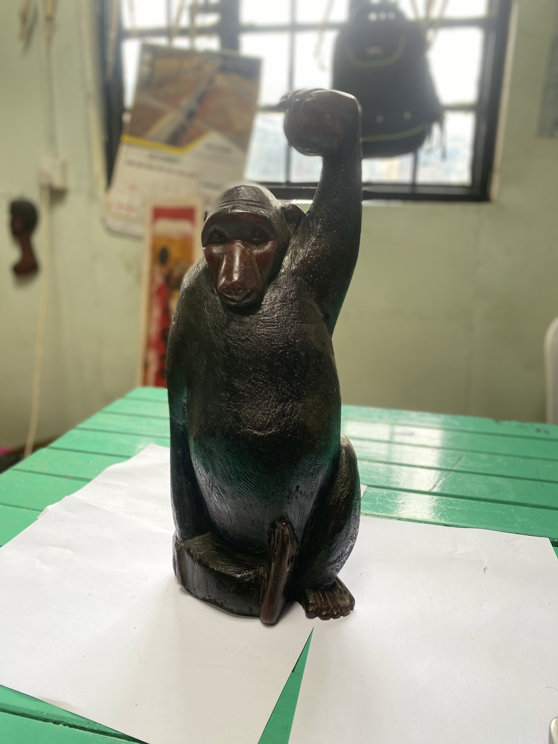 wooden baboon