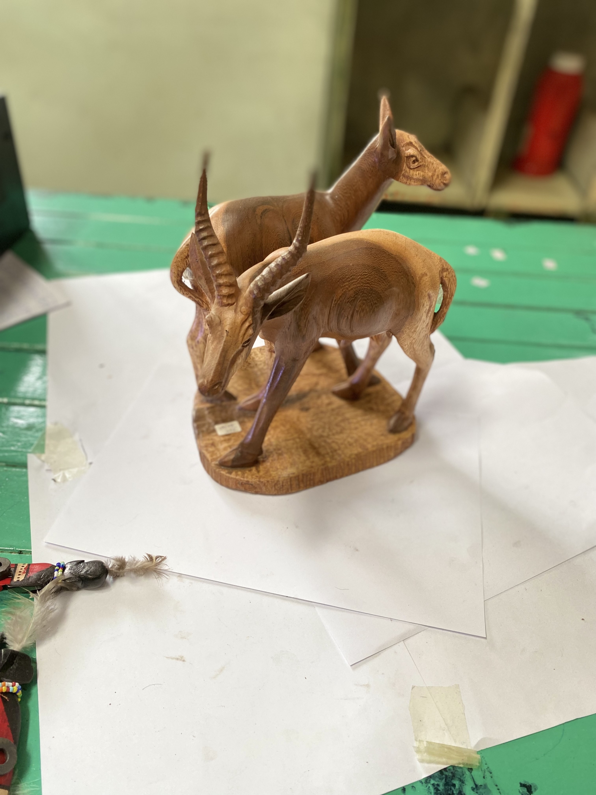 wooden couple addax