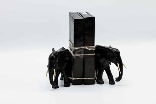 wooden elephant book holders