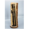 wooden family carved into tree trunk 2