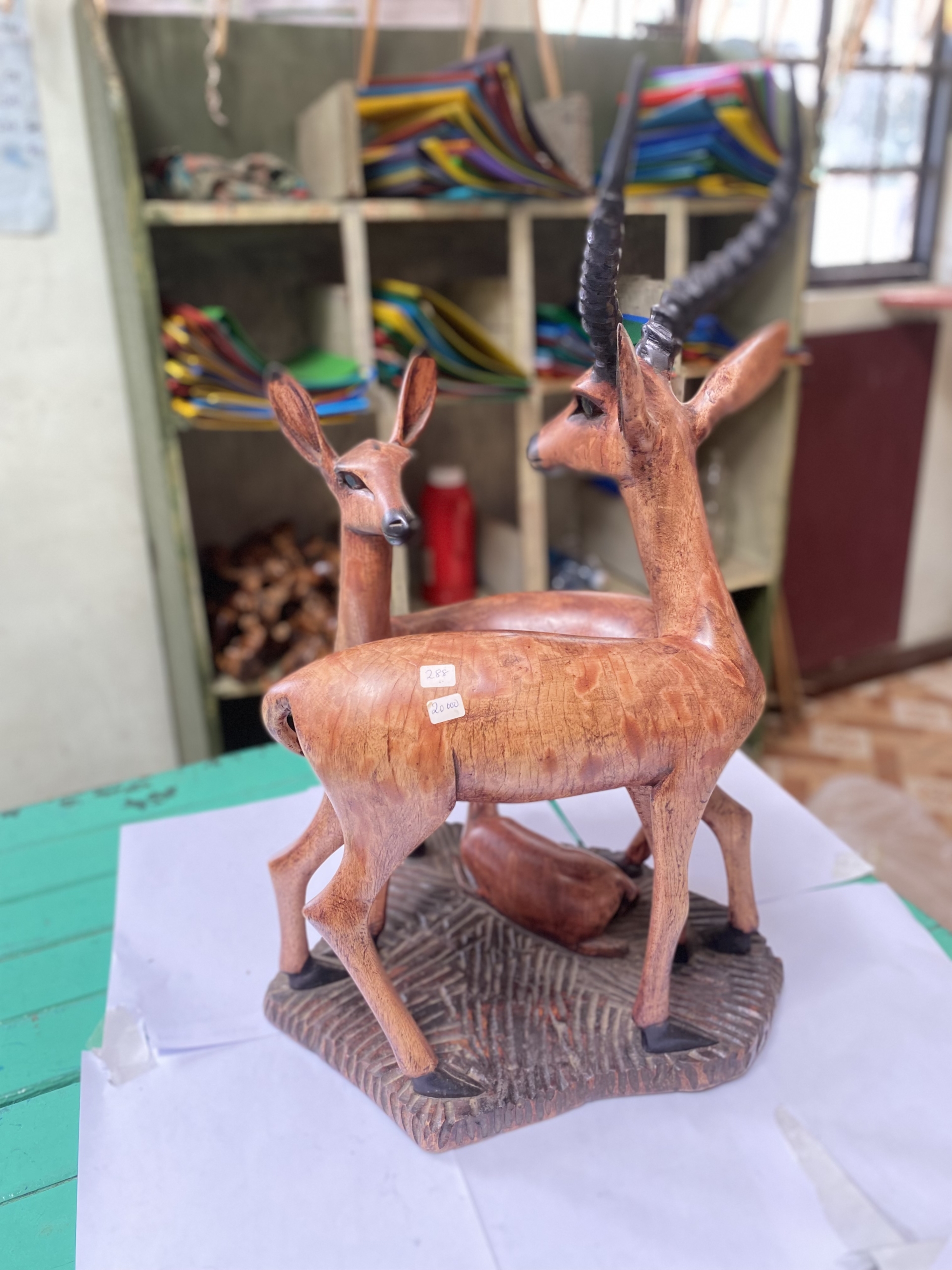 wooden gazelles with fawn 2