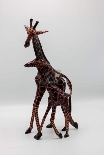 wooden giraff mother and calf