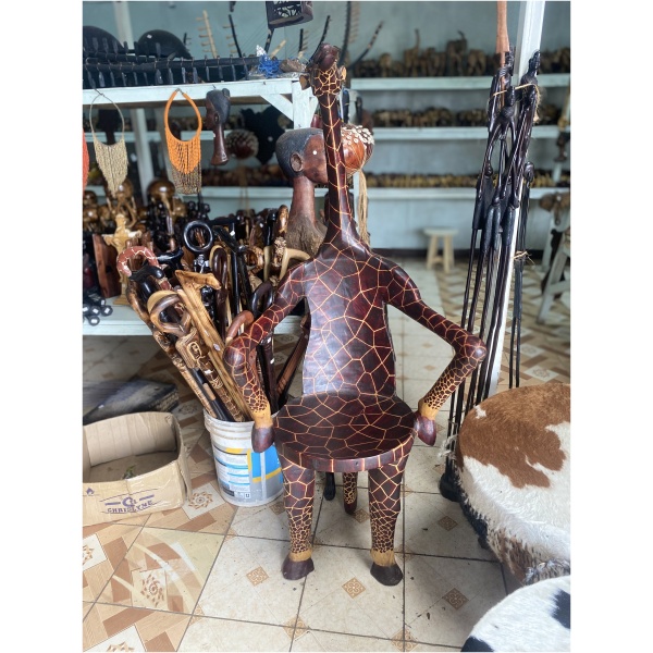 wooden giraffe chair