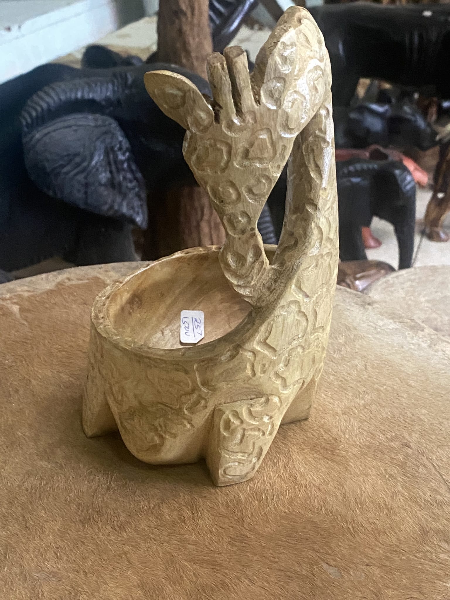 wooden giraffe shaped cupl 3