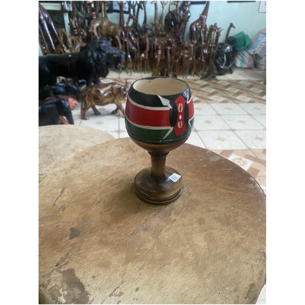 wooden goblet kenya flag 3
