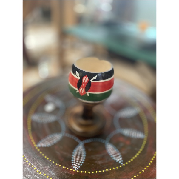 wooden goblet kenya flag