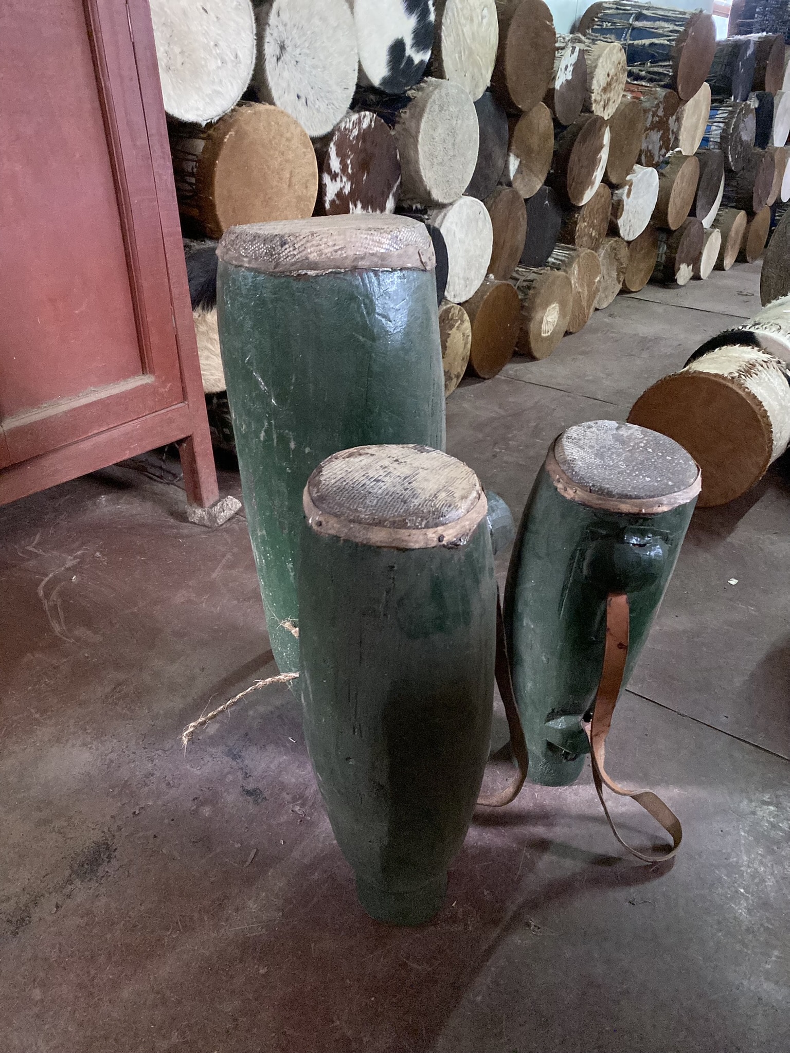 wooden green drum 2