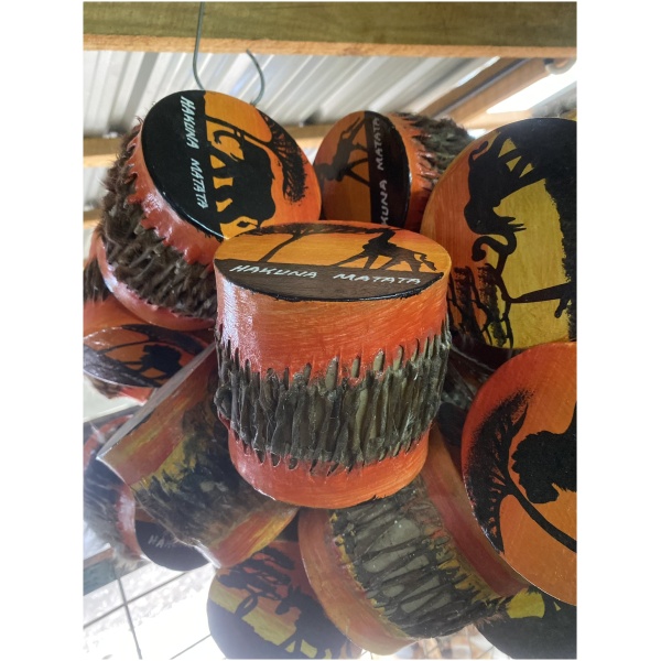 wooden hakuna matata orange drums