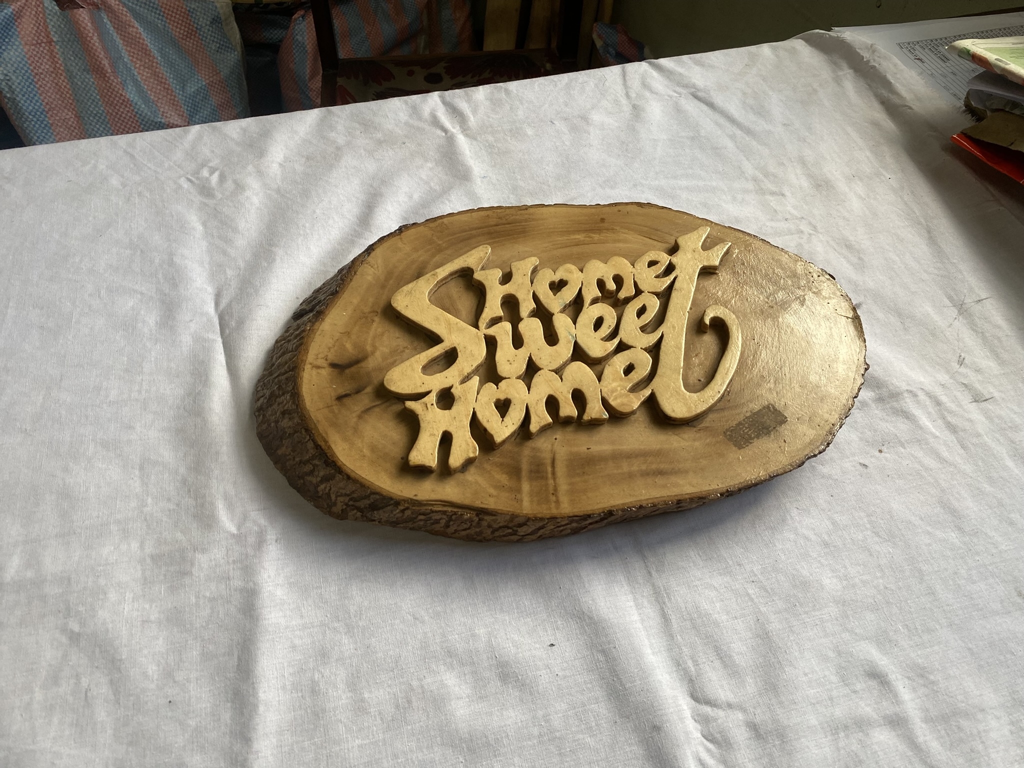 wooden home sweet home wall sign