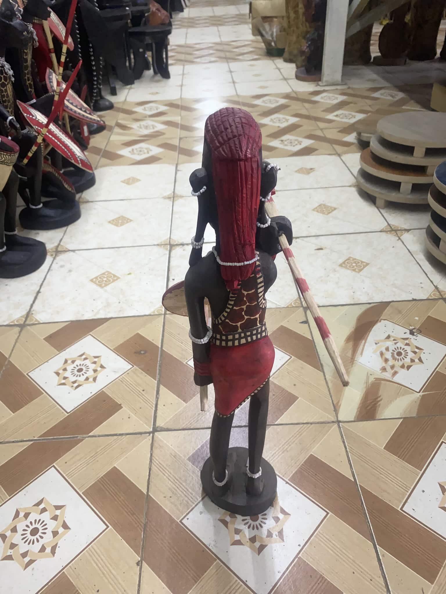 wooden hunting masai warrior