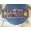 wooden karibu welcome wall sign