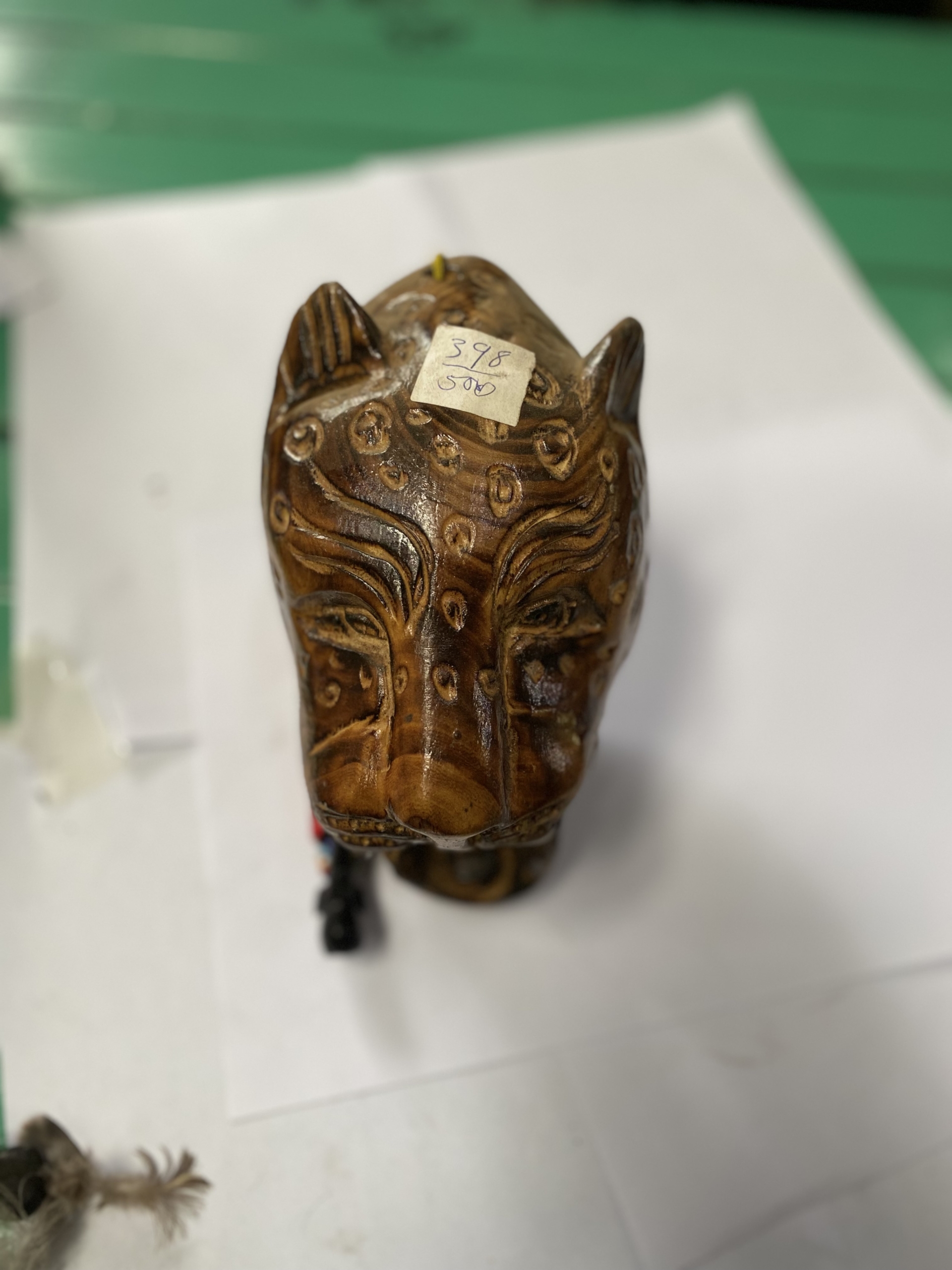 wooden leopard head wall art 2