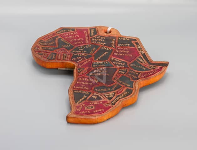 wooden map of africa