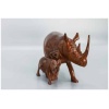 wooden rhino and calf