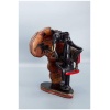 wooden sitting elephant holding map of africa