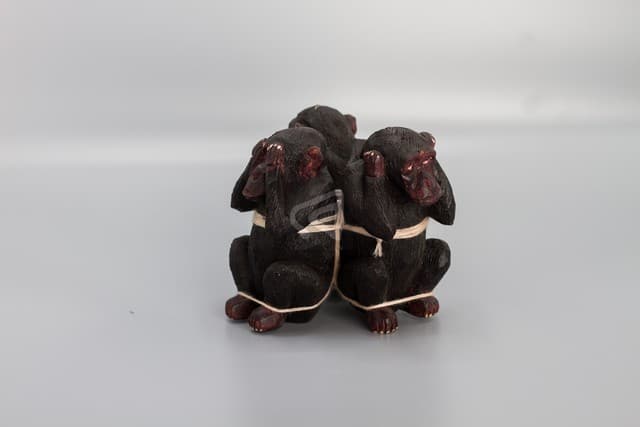 wooden three monkeys