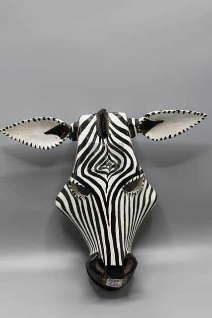 wooden zebra head