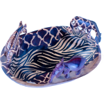 Handmade Animal Bowl with Elephant, Giraffe, and Zebra Figurines