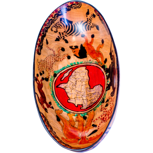 Oval Bowl With African Map Pattern 2