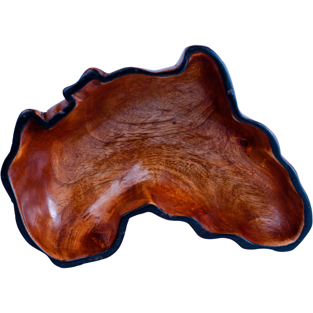 Oval Bowl with African Map Pattern - Crafts of Africa